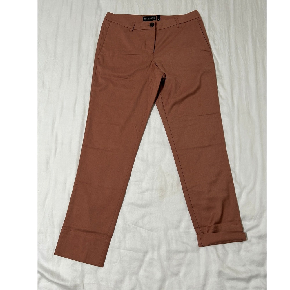 Wildfang Womens The Empower Trouser Clay Terracotta Straight Leg Pants Sz 8 New